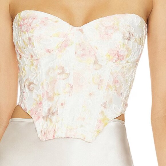 Bardot Tops - 🌸 Lila Bardot Floral Lace Bustier Top - XL 🌸